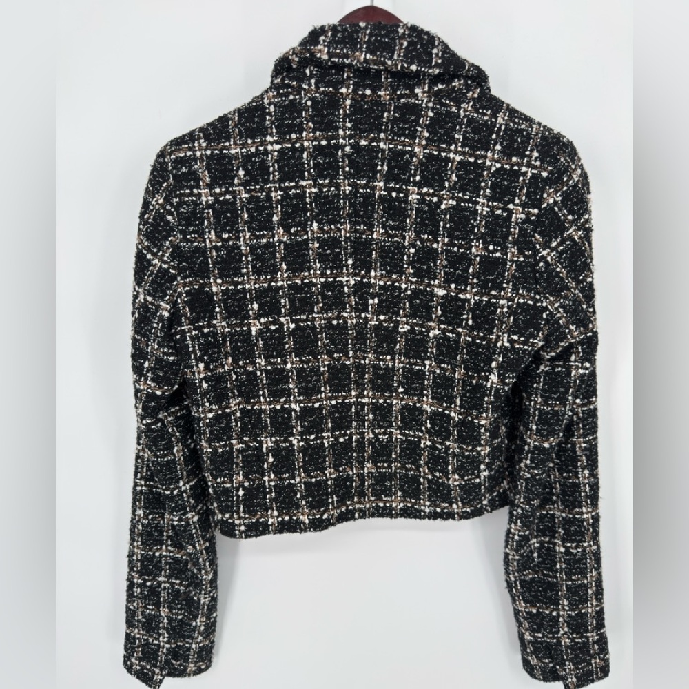Abercrombie & Fitch Black and White Tweed Blazer - Picture 3 of 3